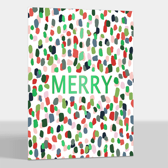 Colorful Specks Foil Folded Holiday Cards